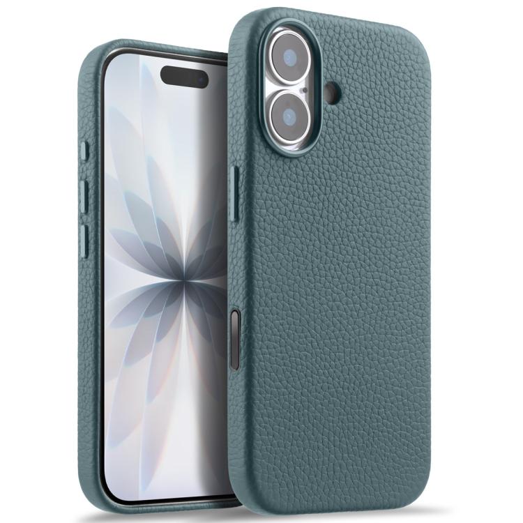 melkco Litchi Texture Magnetic Full Coverage Genuine Leather Phone Case with AI Button, For iPhone 17, For iPhone Air