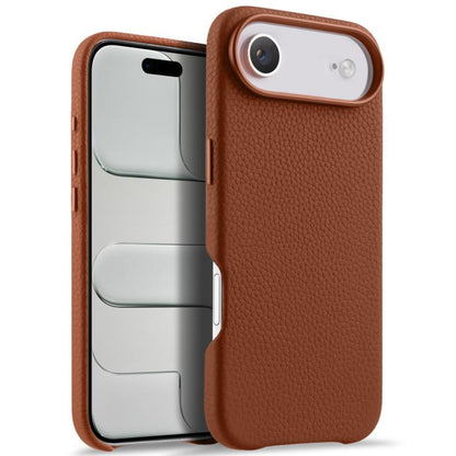 melkco Litchi Texture Magnetic Full Coverage Genuine Leather Phone Case with AI Button, For iPhone 17, For iPhone Air