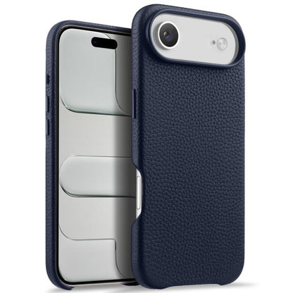 melkco Litchi Texture Magnetic Full Coverage Genuine Leather Phone Case with AI Button, For iPhone 17, For iPhone Air