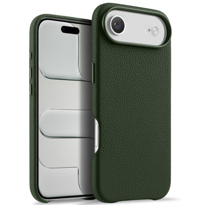 melkco Litchi Texture Magnetic Full Coverage Genuine Leather Phone Case with AI Button, For iPhone 17, For iPhone Air