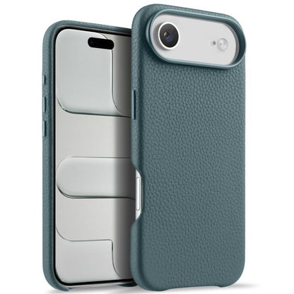 melkco Litchi Texture Magnetic Full Coverage Genuine Leather Phone Case with AI Button, For iPhone 17, For iPhone Air