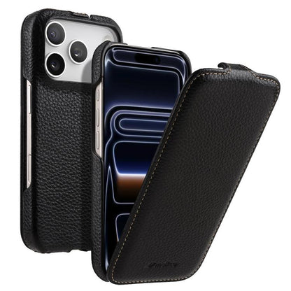 melkco Litchi Texture Vertical Flip Magnetic Genuine Leather Phone Case, For iPhone 18 Pro, For iPhone 18 Pro Max, For iPhone 17 Pro Max, For iPhone 17 Pro
