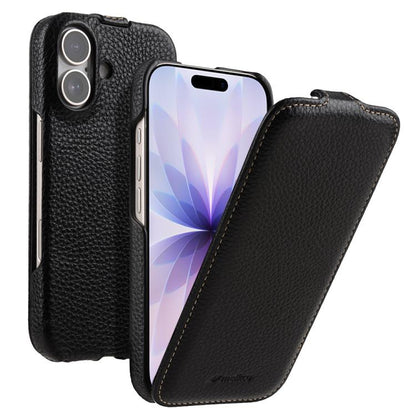melkco Litchi Texture Vertical Flip Magnetic Genuine Leather Phone Case, For iPhone 17, For iPhone Air