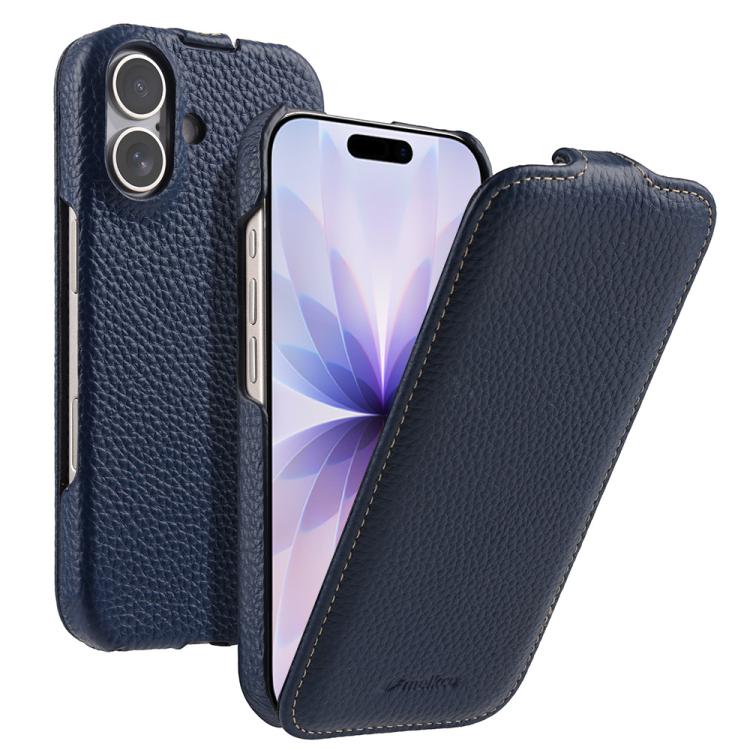 melkco Litchi Texture Vertical Flip Magnetic Genuine Leather Phone Case, For iPhone 17, For iPhone Air