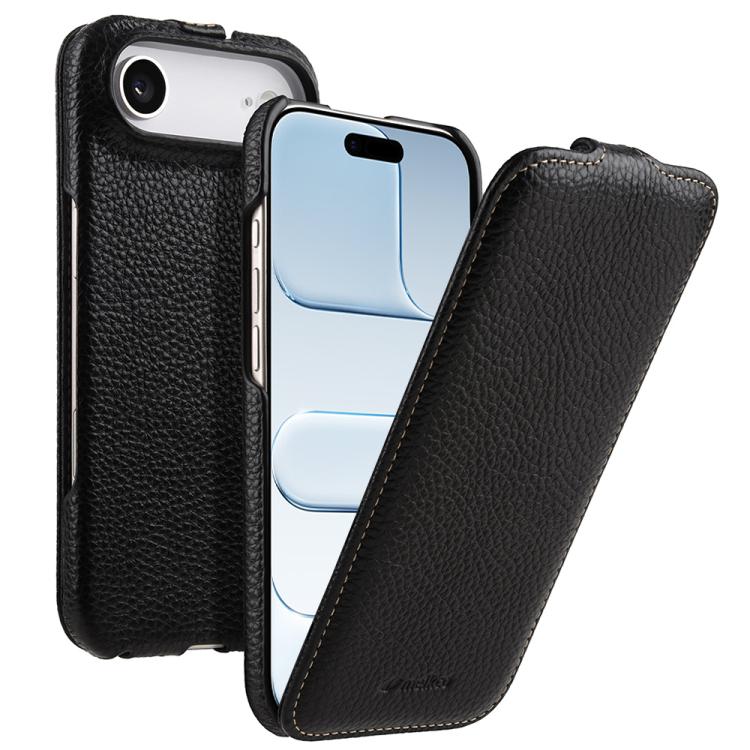 melkco Litchi Texture Vertical Flip Magnetic Genuine Leather Phone Case, For iPhone 17, For iPhone Air