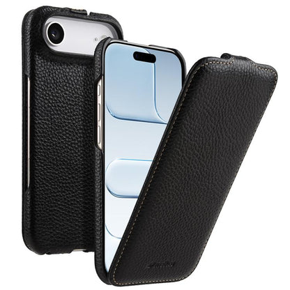 melkco Litchi Texture Vertical Flip Magnetic Genuine Leather Phone Case, For iPhone 17, For iPhone Air