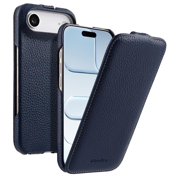 melkco Litchi Texture Vertical Flip Magnetic Genuine Leather Phone Case, For iPhone 17, For iPhone Air
