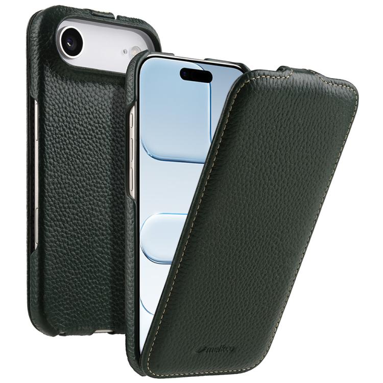 melkco Litchi Texture Vertical Flip Magnetic Genuine Leather Phone Case, For iPhone 17, For iPhone Air