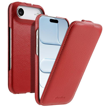 melkco Litchi Texture Vertical Flip Magnetic Genuine Leather Phone Case, For iPhone 17, For iPhone Air