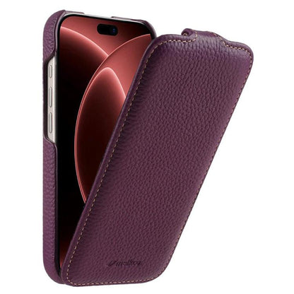 melkco Litchi Texture Vertical Flip Magnetic Genuine Leather Phone Case, For iPhone 18 Pro, For iPhone 18 Pro Max, For iPhone 17 Pro Max, For iPhone 17 Pro