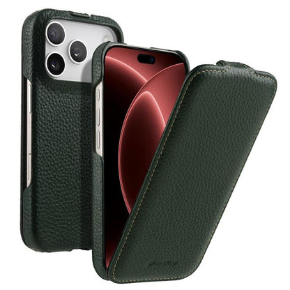 melkco Litchi Texture Vertical Flip Magnetic Genuine Leather Phone Case, For iPhone 18 Pro, For iPhone 18 Pro Max, For iPhone 17 Pro Max, For iPhone 17 Pro