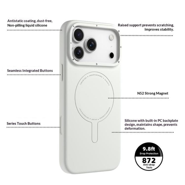 YOUNGKIT Morandi Series Magnetic Liquid Silicone PC Phone Case, For iPhone 16 Pro Max, For iPhone 16 Pro