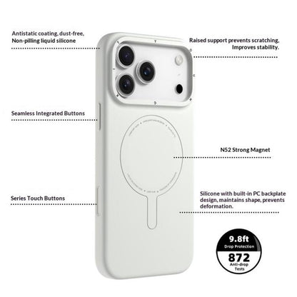 YOUNGKIT Morandi Series Magnetic Liquid Silicone PC Phone Case, For iPhone 16 Pro Max, For iPhone 16 Pro