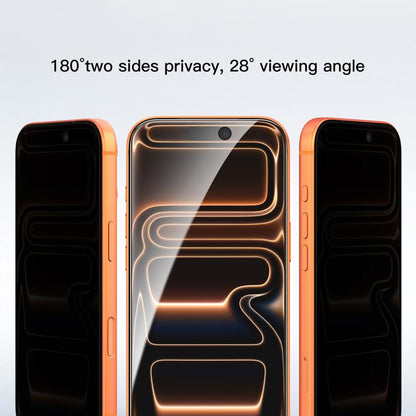 Mutural Easy Install Dust-Free Chamber Privacy Tempered Glass Film, For iPhone 17 Pro Max, For iPhone 17 Pro, For iPhone 17, For iPhone Air
