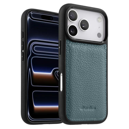 melkco Litchi Texture Full Coverage Genuine Leather Hybrid PC Phone Case, For iPhone 18 Pro / 17 Pro, For iPhone 18 Pro Max / 17 Pro Max, For iPhone 17