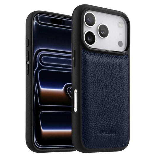 melkco Litchi Texture Full Coverage Genuine Leather Hybrid PC Phone Case, For iPhone 18 Pro / 17 Pro, For iPhone 18 Pro Max / 17 Pro Max, For iPhone 17