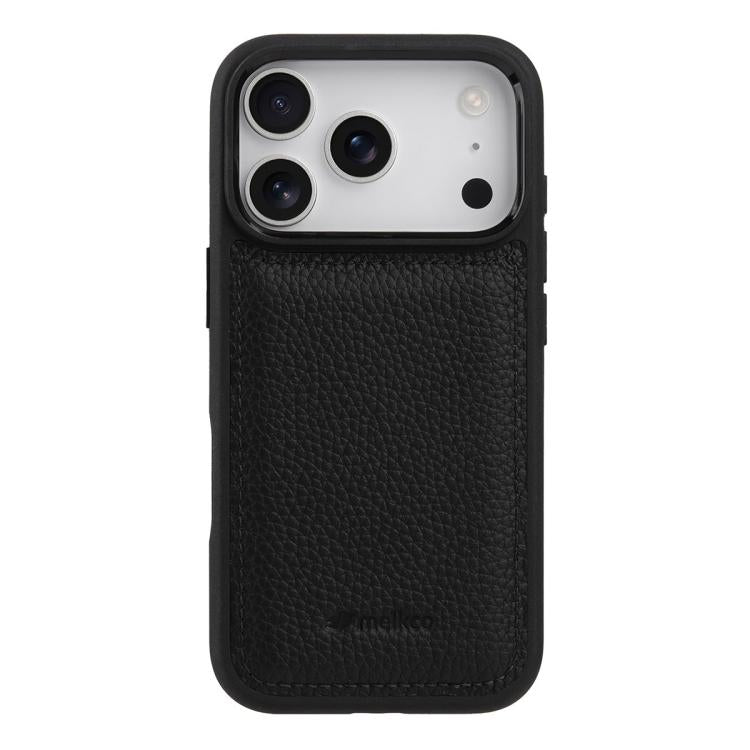 melkco Litchi Texture Full Coverage Genuine Leather Hybrid PC Phone Case, For iPhone 18 Pro / 17 Pro, For iPhone 18 Pro Max / 17 Pro Max, For iPhone 17