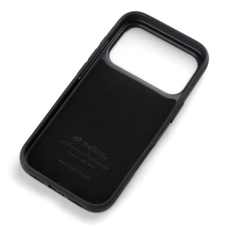 melkco Litchi Texture Full Coverage Genuine Leather Hybrid PC Phone Case, For iPhone 18 Pro / 17 Pro, For iPhone 18 Pro Max / 17 Pro Max, For iPhone 17