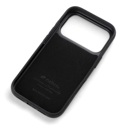 melkco Litchi Texture Full Coverage Genuine Leather Hybrid PC Phone Case, For iPhone 18 Pro / 17 Pro, For iPhone 18 Pro Max / 17 Pro Max, For iPhone 17