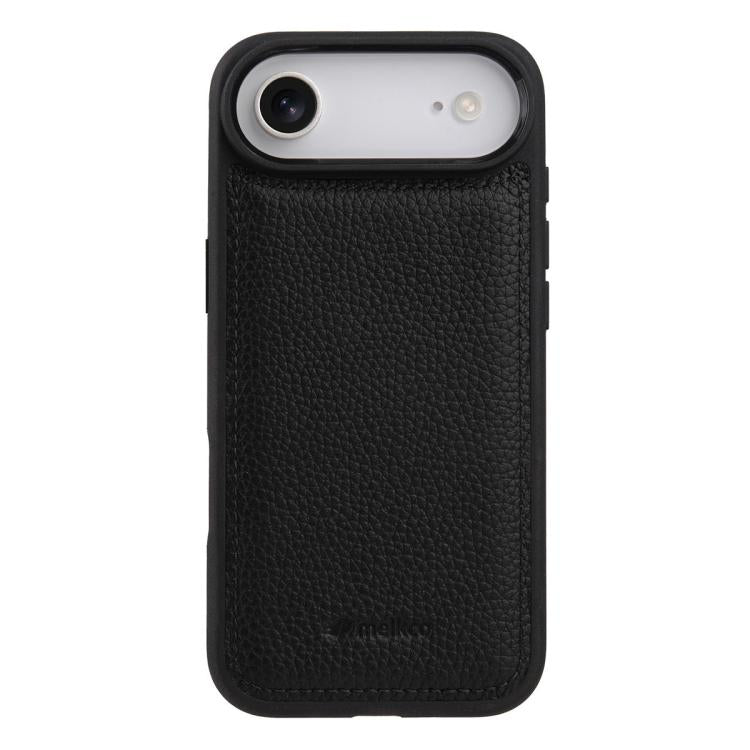 melkco Litchi Texture Full Coverage Genuine Leather Hybrid PC Phone Case, For iPhone Air, For iPhone 16 Pro Max, For iPhone 16 Pro