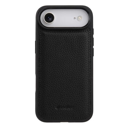 melkco Litchi Texture Full Coverage Genuine Leather Hybrid PC Phone Case, For iPhone Air, For iPhone 16 Pro Max, For iPhone 16 Pro