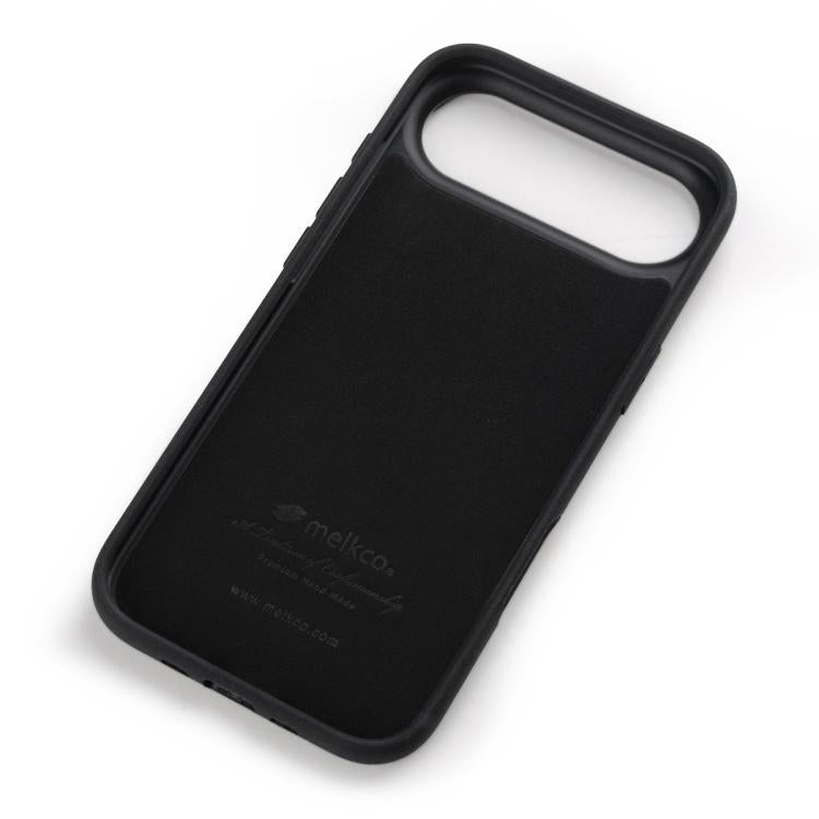 melkco Litchi Texture Full Coverage Genuine Leather Hybrid PC Phone Case, For iPhone Air, For iPhone 16 Pro Max, For iPhone 16 Pro