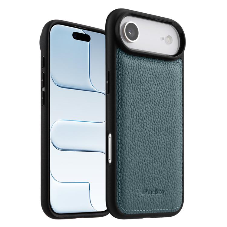 melkco Litchi Texture Full Coverage Genuine Leather Hybrid PC Phone Case, For iPhone Air, For iPhone 16 Pro Max, For iPhone 16 Pro