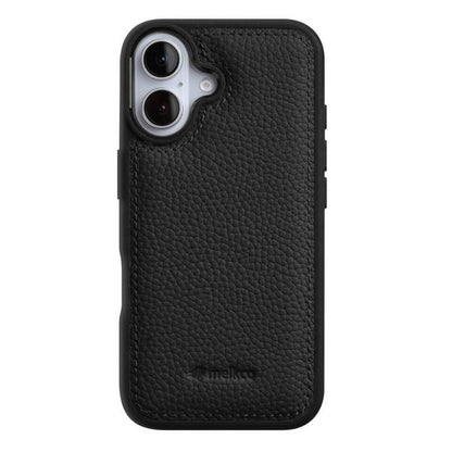 melkco Litchi Texture Full Coverage Genuine Leather Hybrid PC Phone Case, For iPhone 16