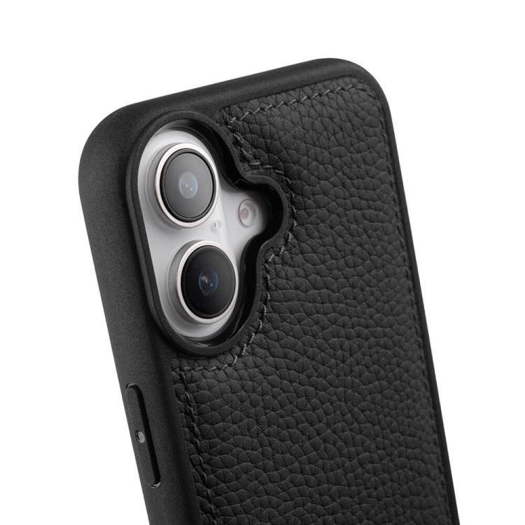 melkco Litchi Texture Full Coverage Genuine Leather Hybrid PC Phone Case, For iPhone 16
