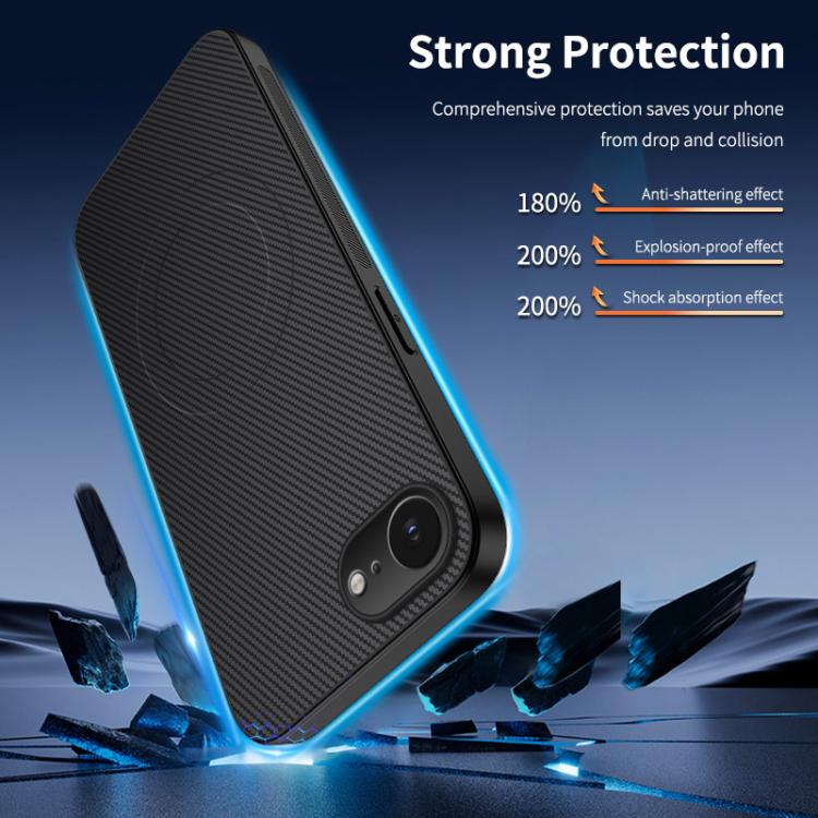 WANLONFENG TQ Series Magnetic Carbon Fiber Texture PC Hybrid TPU Phone Case, For iPhone 17e / 16e, For iPhone 17 Pro Max, For iPhone 17 Pro, For iPhone 17, For iPhone Air, For iPhone 16 Pro Max
