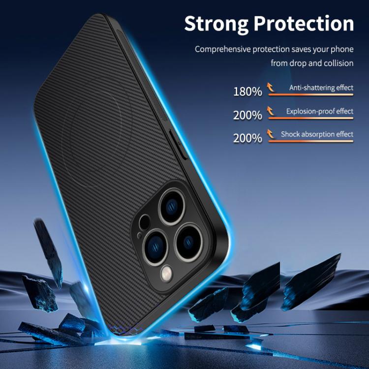 WANLONFENG TQ1 Series Magnetic Carbon Fiber Texture Phone Case with 2pcs Screen Films, For iPhone 16 Pro, For iPhone 16, For iPhone 15 Pro Max, For iPhone 15 Pro, For iPhone 15, For iPhone 14