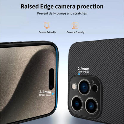 WANLONFENG TQ1 Series Magnetic Carbon Fiber Texture Phone Case with 2pcs Screen Films, For iPhone 16 Pro, For iPhone 16, For iPhone 15 Pro Max, For iPhone 15 Pro, For iPhone 15, For iPhone 14