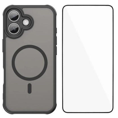 WANLONFENG FD Series Skin Touch Magnetic Phone Case with Screen Film, For iPhone 16, For iPhone 15 Pro Max, For iPhone 15 Pro, For iPhone 15