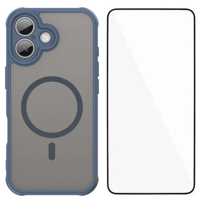 WANLONFENG FD Series Skin Touch Magnetic Phone Case with Screen Film, For iPhone 16, For iPhone 15 Pro Max, For iPhone 15 Pro, For iPhone 15