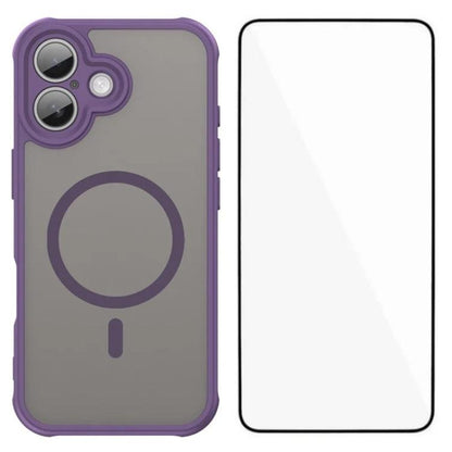 WANLONFENG FD Series Skin Touch Magnetic Phone Case with Screen Film, For iPhone 16, For iPhone 15 Pro Max, For iPhone 15 Pro, For iPhone 15