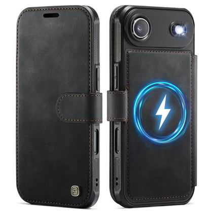 AutSpace A15 Retro Magnetic Clasp Vegan Leather Phone Case, For iPhone Air, For iPhone 16 Pro Max, For iPhone 16 Pro, For iPhone 16 Plus