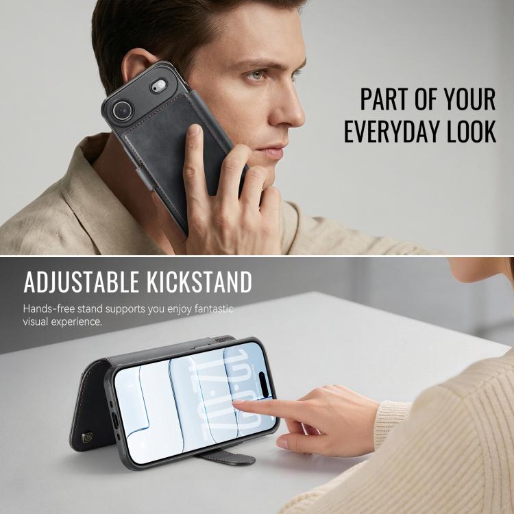 AutSpace A15 Retro Magnetic Clasp Vegan Leather Phone Case, For iPhone Air, For iPhone 16 Pro Max, For iPhone 16 Pro, For iPhone 16 Plus