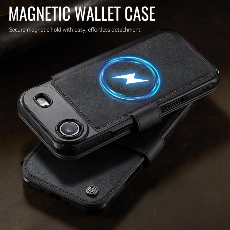 AutSpace A15 Retro Magnetic Clasp Vegan Leather Phone Case, For iPhone Air, For iPhone 16 Pro Max, For iPhone 16 Pro, For iPhone 16 Plus