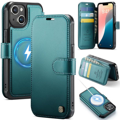 AutSpace A15 Retro Magnetic Clasp Vegan Leather Phone Case, For iPhone 15, For iPhone 14 / 13, For iPhone 14 Pro, For iPhone 14 Pro Max