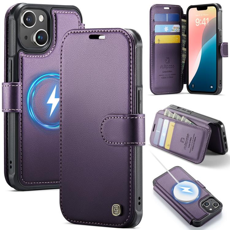 AutSpace A15 Retro Magnetic Clasp Vegan Leather Phone Case, For iPhone 16, For iPhone 15 Pro Max, For iPhone 15 Pro, For iPhone 15 Plus / 14 Plus
