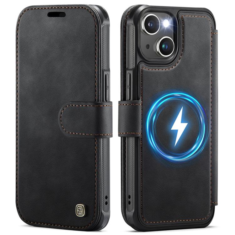 AutSpace A15 Retro Magnetic Clasp Vegan Leather Phone Case, For iPhone 15, For iPhone 14 / 13, For iPhone 14 Pro, For iPhone 14 Pro Max