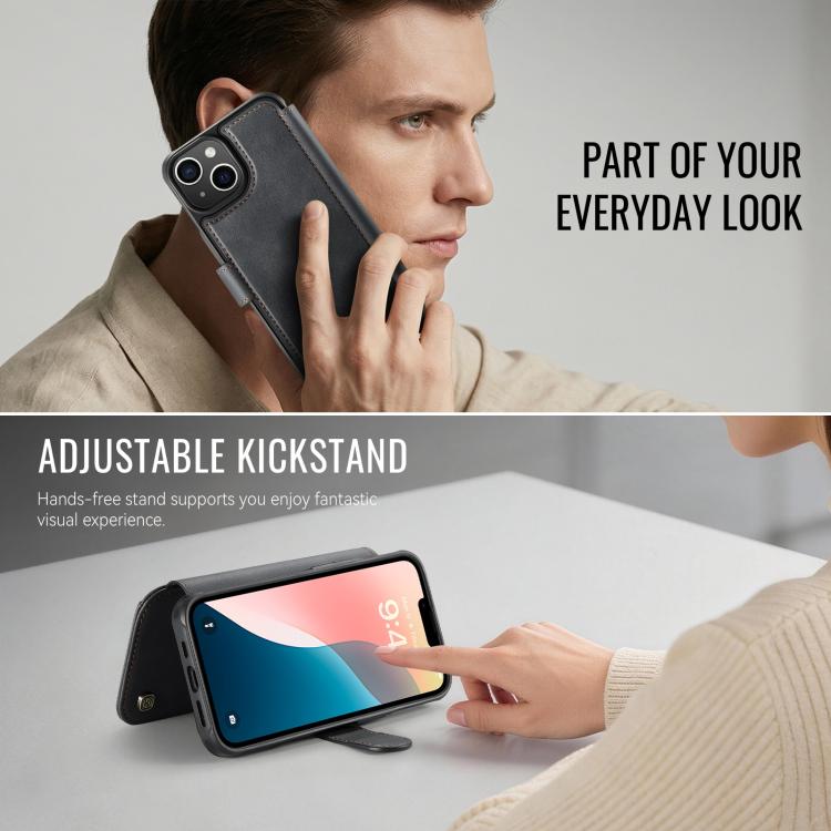 AutSpace A15 Retro Magnetic Clasp Vegan Leather Phone Case, For iPhone 15, For iPhone 14 / 13, For iPhone 14 Pro, For iPhone 14 Pro Max