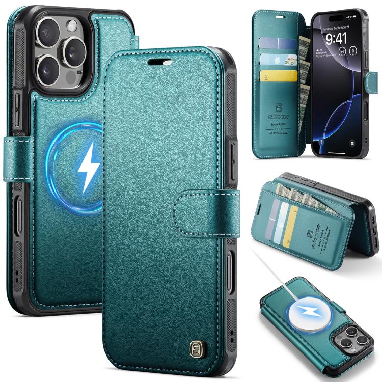 AutSpace A15 Retro Magnetic Clasp Vegan Leather Phone Case, For iPhone Air, For iPhone 16 Pro Max, For iPhone 16 Pro, For iPhone 16 Plus
