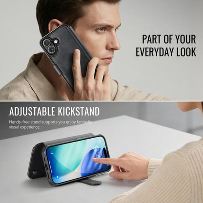 AutSpace A15 Retro Magnetic Clasp Vegan Leather Phone Case, For iPhone 16, For iPhone 15 Pro Max, For iPhone 15 Pro, For iPhone 15 Plus / 14 Plus