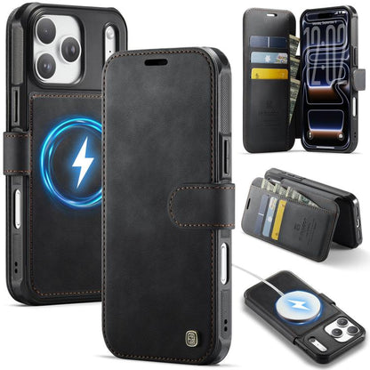 AutSpace A15 Retro Magnetic Clasp Vegan Leather Phone Case, For iPhone 18 Pro / 17 Pro, For iPhone 18 Pro Max / 17 Pro Max, For iPhone 17e / 16e, For iPhone 17