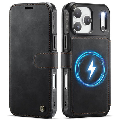 AutSpace A15 Retro Magnetic Clasp Vegan Leather Phone Case, For iPhone 18 Pro / 17 Pro, For iPhone 18 Pro Max / 17 Pro Max, For iPhone 17e / 16e, For iPhone 17