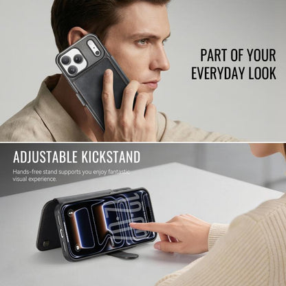 AutSpace A15 Retro Magnetic Clasp Vegan Leather Phone Case, For iPhone 18 Pro / 17 Pro, For iPhone 18 Pro Max / 17 Pro Max, For iPhone 17e / 16e, For iPhone 17