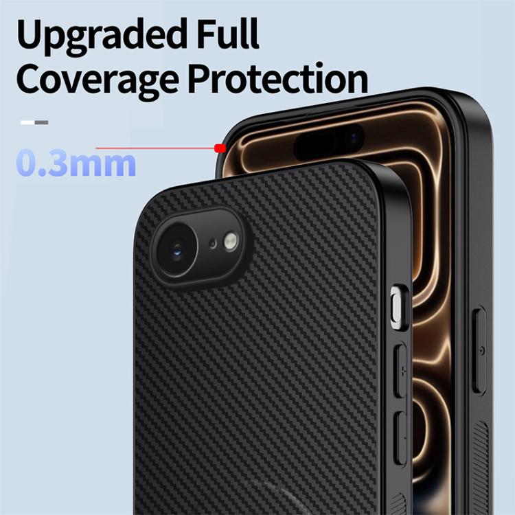 WANLONFENG Kickstand Carbon Fiber Texture Magnetic Phone Case, For iPhone 17e / 16e, For iPhone 17 Pro Max, For iPhone 17 Pro, For iPhone 17, For iPhone Air, For iPhone 16 Pro Max