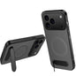 WANLONFENG Kickstand Carbon Fiber Texture Magnetic Phone Case, For iPhone 17e / 16e, For iPhone 17 Pro Max, For iPhone 17 Pro, For iPhone 17, For iPhone Air, For iPhone 16 Pro Max