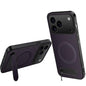 WANLONFENG Kickstand Carbon Fiber Texture Magnetic Phone Case, For iPhone 17e / 16e, For iPhone 17 Pro Max, For iPhone 17 Pro, For iPhone 17, For iPhone Air, For iPhone 16 Pro Max